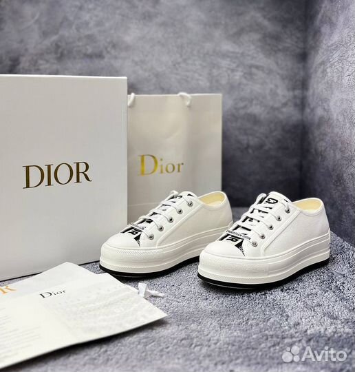 Текстильные кеды Dior на платформе