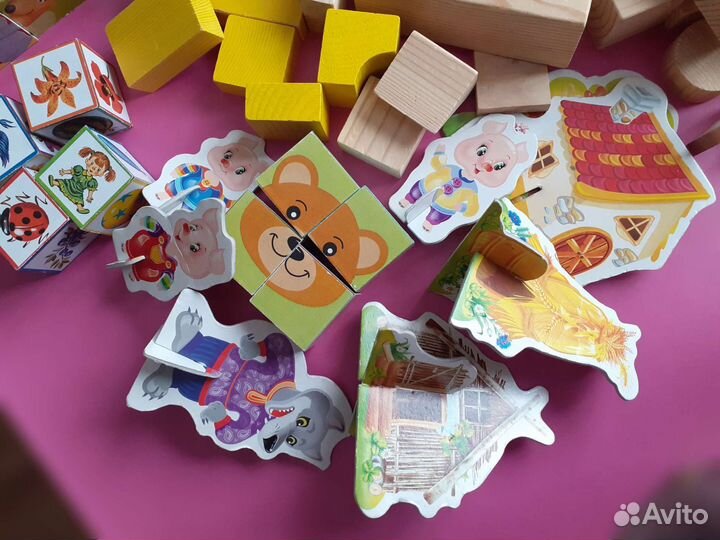 Кубики и театр три поросенка