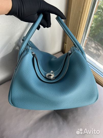 Сумка Hermes Lindy medium blue Jean