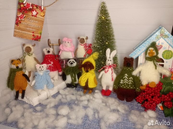 Заяц вязаная игрушка брелок Под заказ