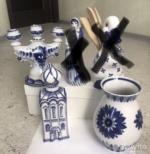 Гжель посуда фигурки и прочее