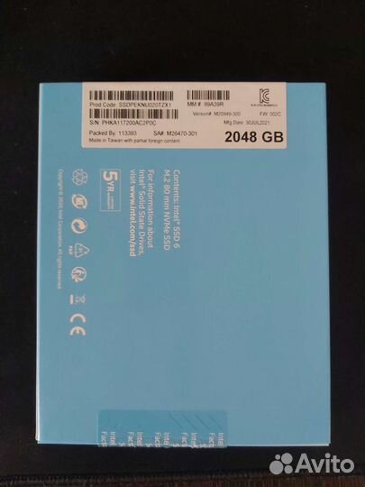 SSD накопитель Intel 670P ssdpeknu020TZX1 2тб