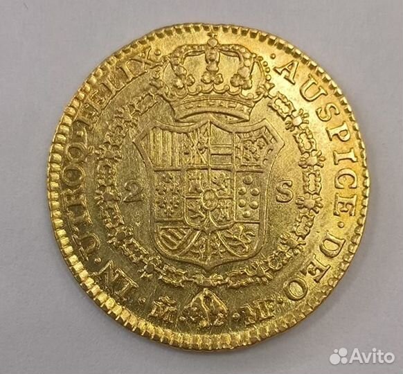 Золотая монета 2 эскудо, Испания