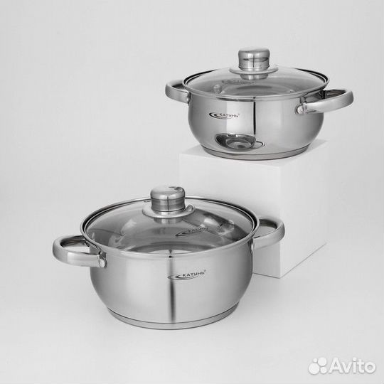 Набор кастрюль «Гретта», 2 предмета: 2,2 л; 3,2 л