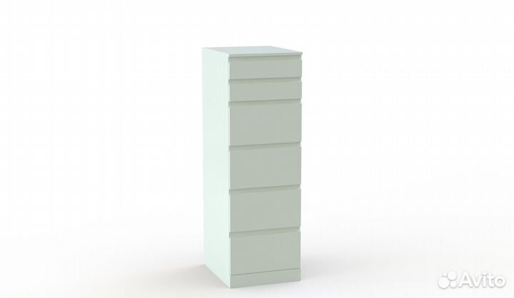 Комод узкий с ящиками белый