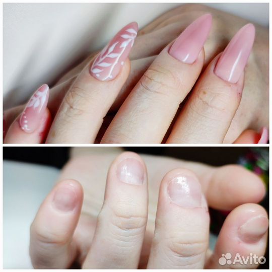 Маникюр гель-лак наращивание