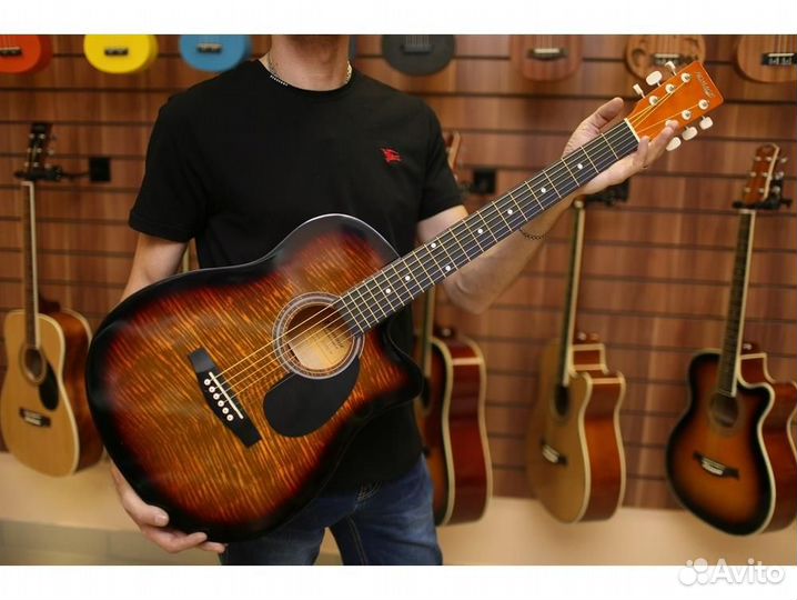 Homage LF-3800CT-SB с вырезом акустическая гитара