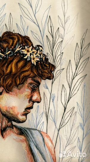 Картина вышитая на фатине