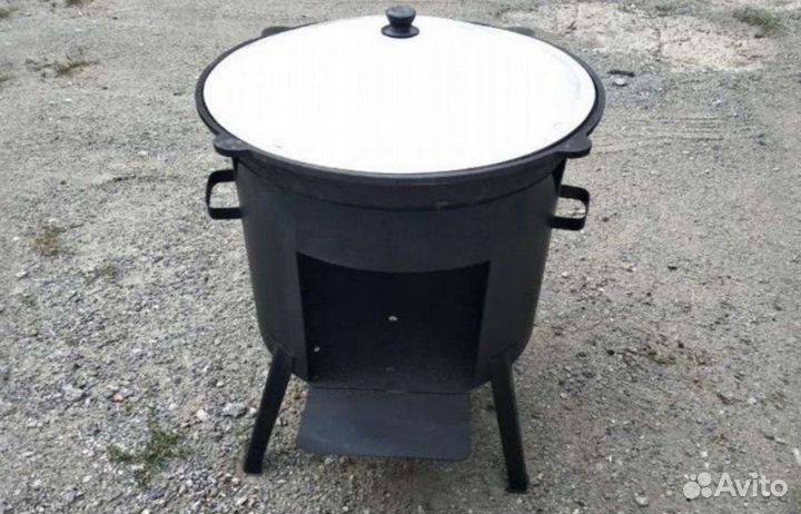 Казан чугунный 22 литра с печкой