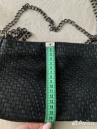 Сумка женская клатч кожа на цепочке Италия