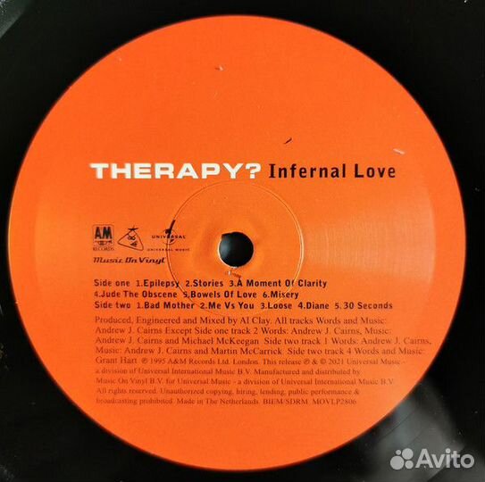 Виниловая пластинка Therapy – Infernal Love