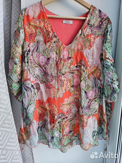 Италия шёлк новая блуза M-L