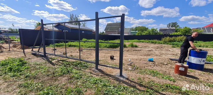 Откатные ворота под ключ с доставкой и установкой