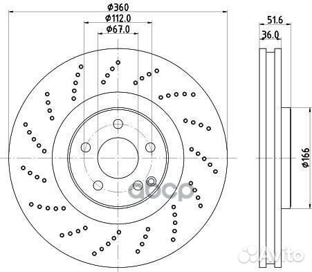 Диск тормозной mercedes CLS (C218) 11- передний