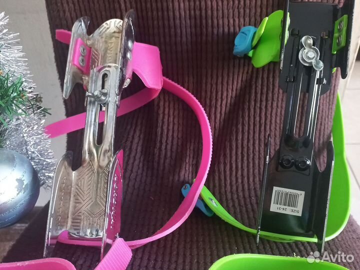 Коньки на двух лезвиях раздвижные