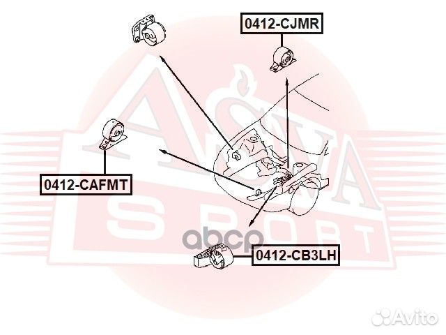 Подушка двигателя 0412-CB3LH asva