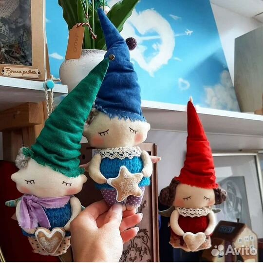 Текстильная интерьерная кукла ручной работы