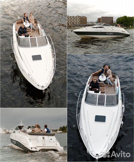 Катер с каютой и WC, яхта моторная теплая