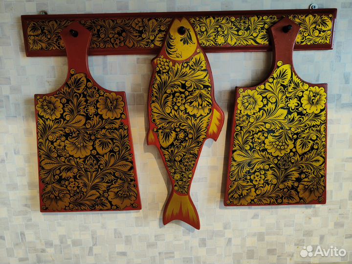Набор разделочных досок, хохлома