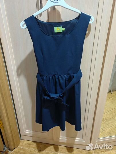 Школьный сарафан синий 140