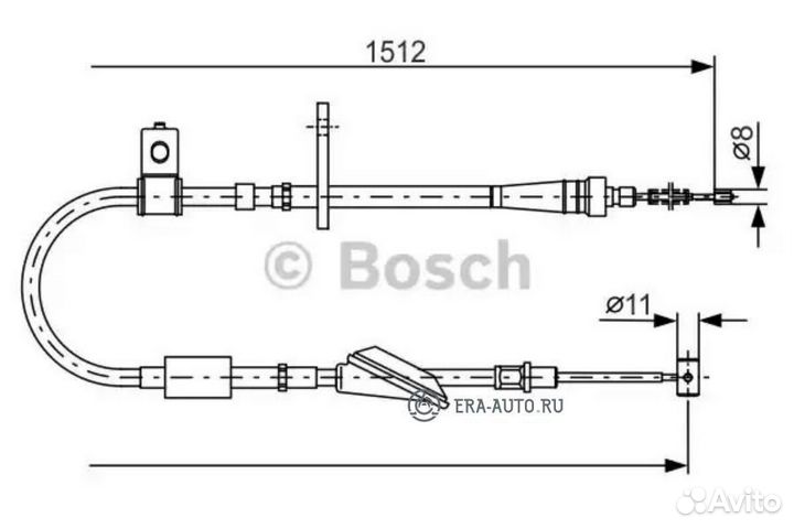 Bosch 1987482176 Трос ручного тормоза