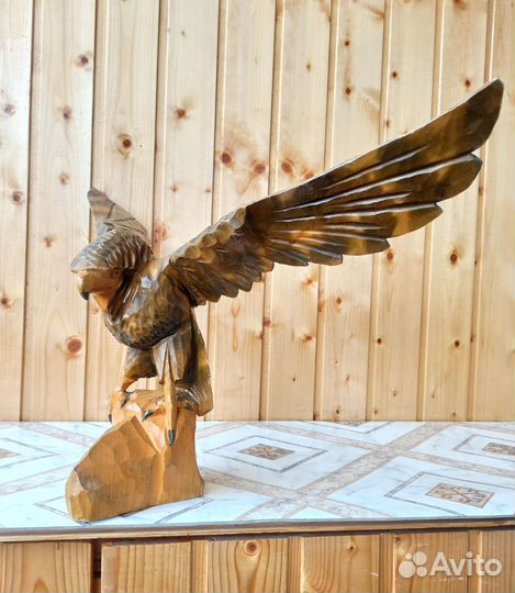 Статуэтка Орел Резьба из дерева Ручная работа СССР