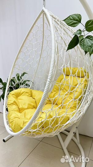 Кресло кокон подвесное из ротанга. Модель Капля