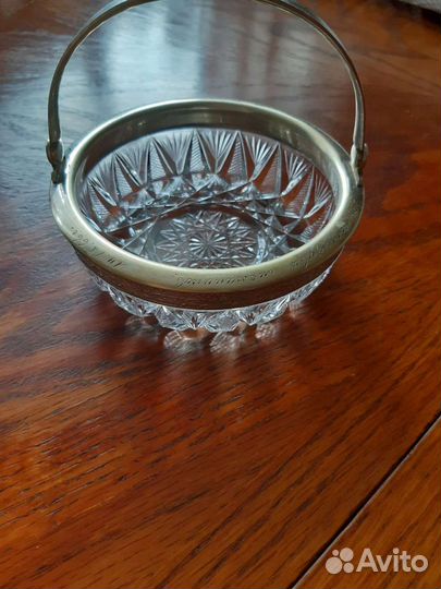 Конфетница хрусталь серебро *875