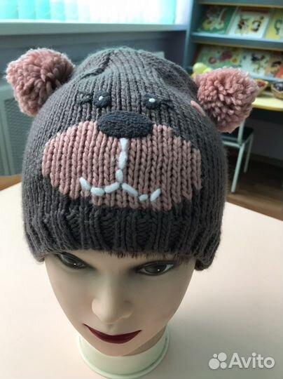 Шапка-мишка детская