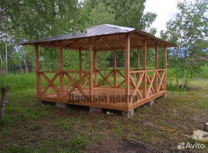 Беседка деревянная D-4-11