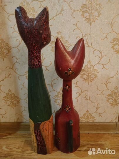 Статуэтка кошка деревянная