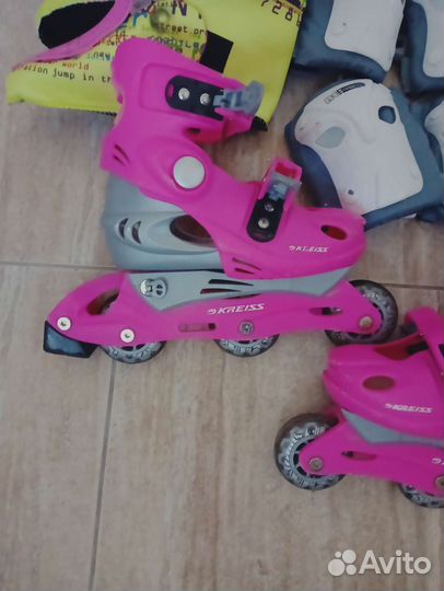 Роликовые коньки детские с защитой