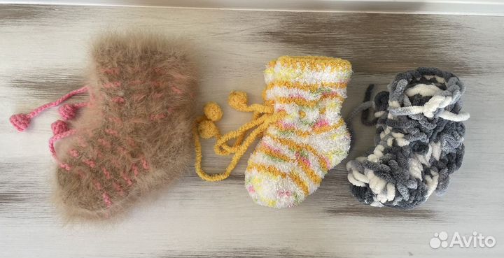 Пинетки вязаные, 3 шт