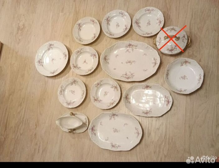 Антикварный французский набор посуды