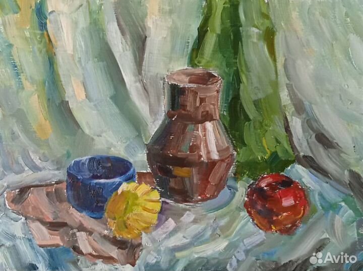 Картина маслом натюрморт пейзаж 30*40 см