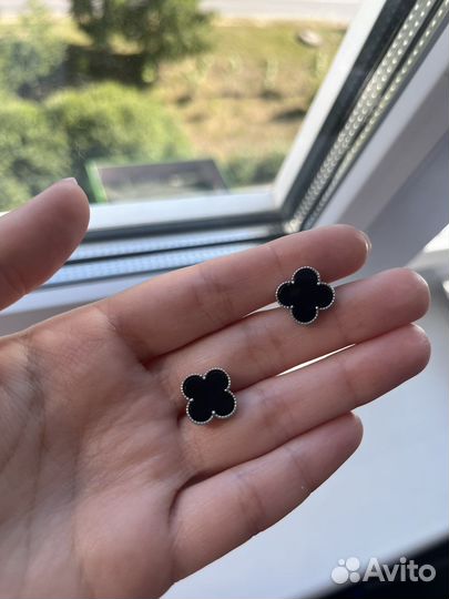 Серьги van cleef серебро