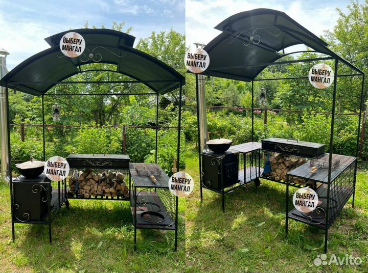 Мангал с крышей