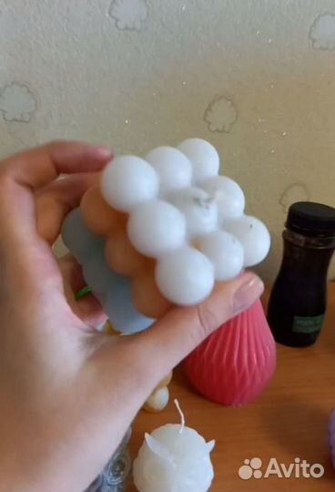 Свечи кубик из шариков ручной работы