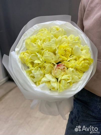 Моно букет из тюльпанов. Тюльпаны. Доставка цветов