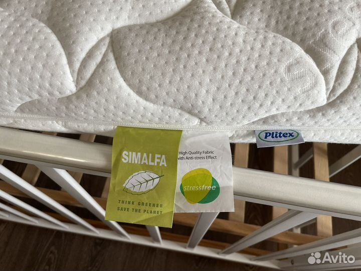 Детская кровать Happy Baby Mira с матрасом Plitex