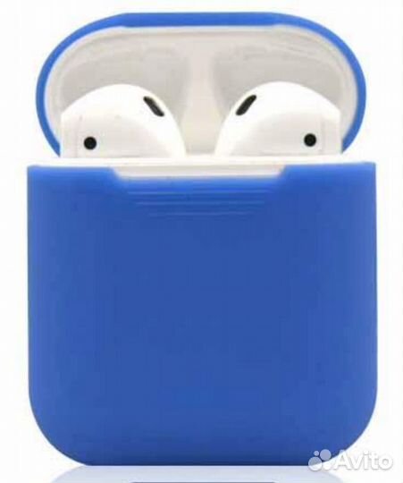 Чехол для AirPods силиконовый синий