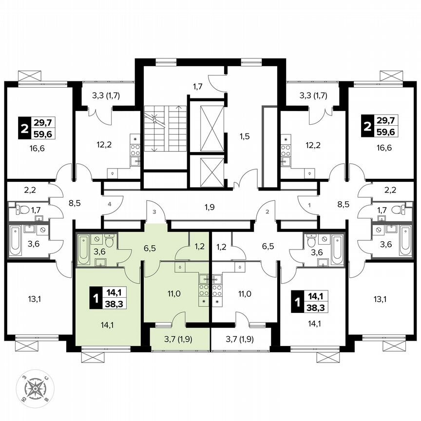 1-к. квартира, 38,3 м², 10/15 эт.