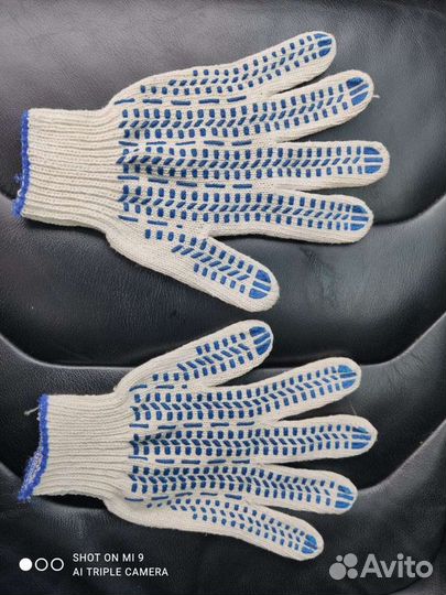 Перчатки хб, с точкой, обливные, строительные