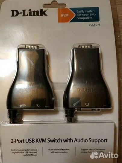KVM-переключатель DLink KVM-221/RU (VGA/USB/аудио)