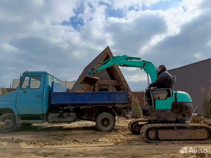 Аренда мини эксковатора. Услуги мини экскаватора