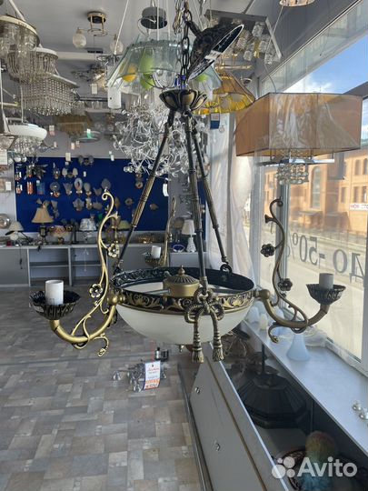 Люстра бронзовая