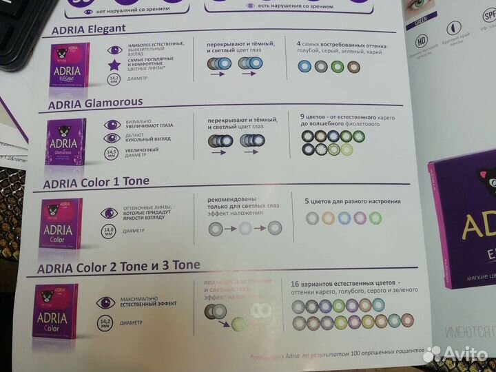 Линзы контактные цветные