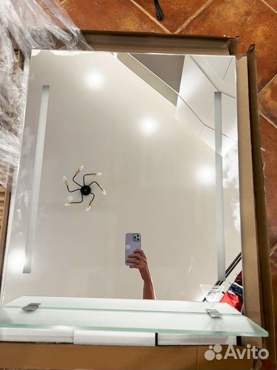 Зеркало Evoform Ledline-S BY 2160 50x75 с полкой