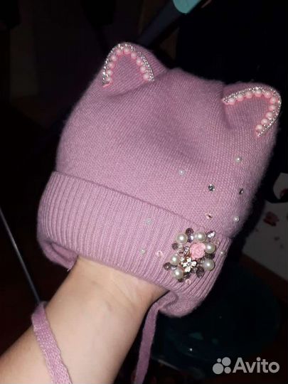 Шапка для девочки 6-12 месяцев