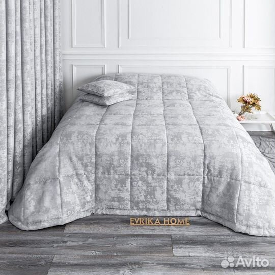 Покрывало мрамор софт Зарина Стальной новое